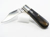 A. Wright Barlow knife (Buffalo w/ Polished blade and Crenelated Work Back)